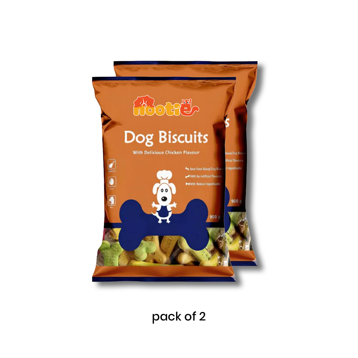 Nootie Chicken Biscuits for Adult Dogs – Assorted Flavours (900 g) | High-Protein, Crunchy & Nutrient-Rich Treats