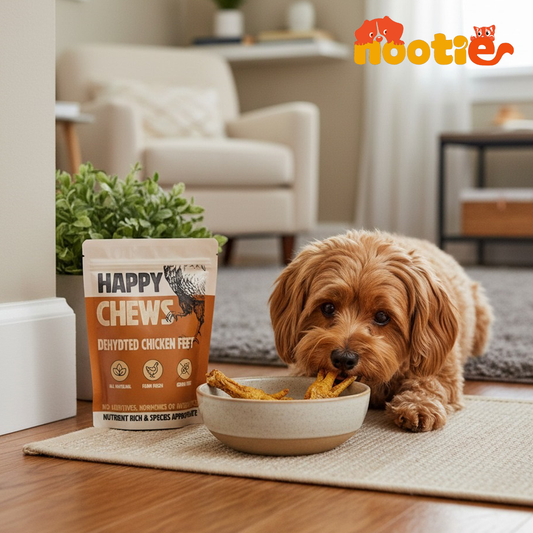 Nootie Happy Chews – Dehydrated Chicken Feet Dog Treats (80g) | Natural, Protein-Rich Chew for Joint & Dental Health
