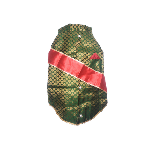 Nootie Festive Sherwani with Chunni for Pets - Green