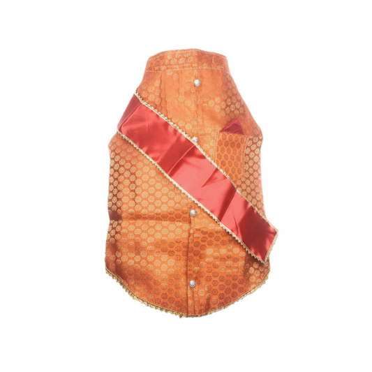 Nootie Festive Sherwani with Chunni for Pets - Orange