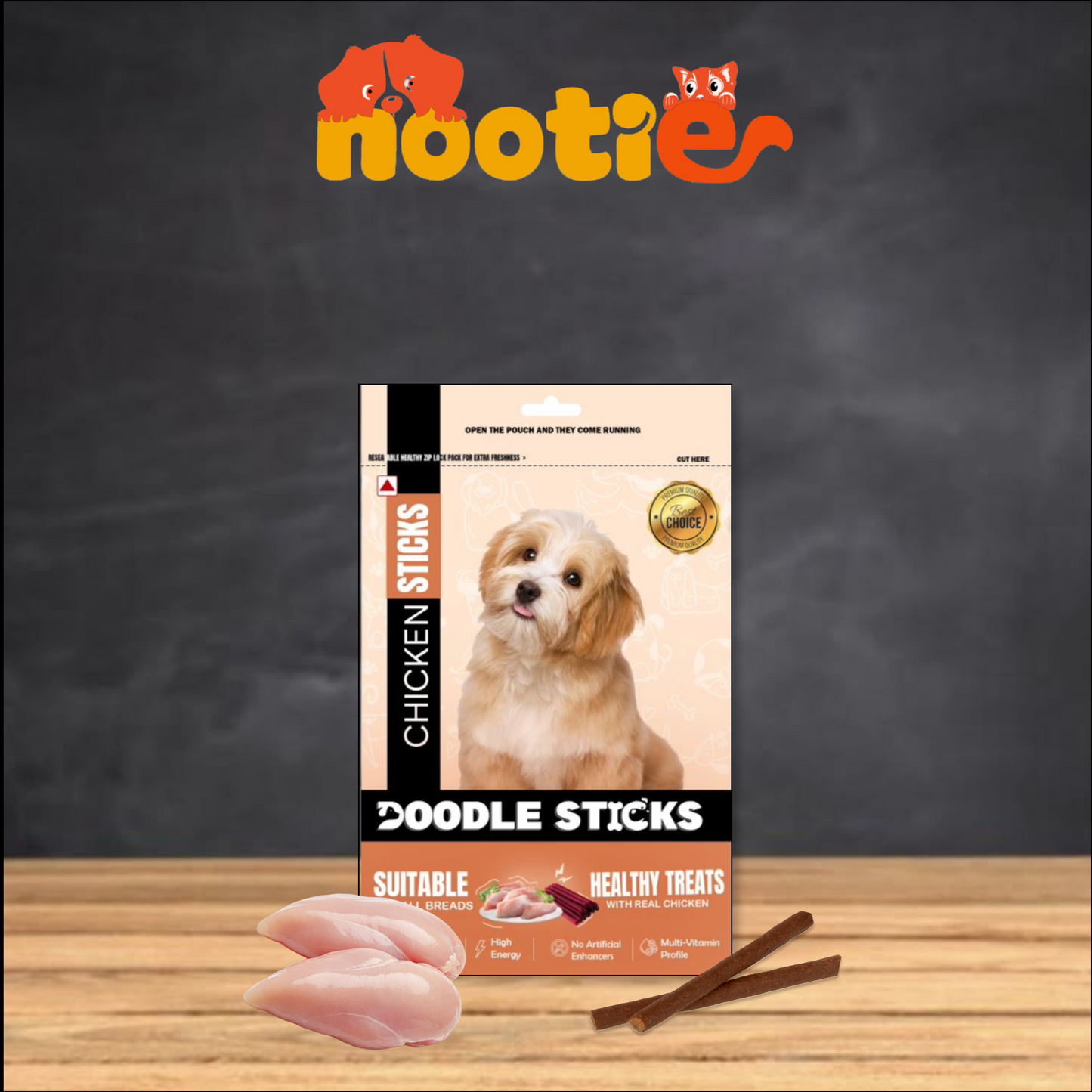 Nootie Doodle Sticks – Real Chicken Dog Treats (70g) | Healthy, Collagen-Rich, Gluten-Free Snack for All Breeds