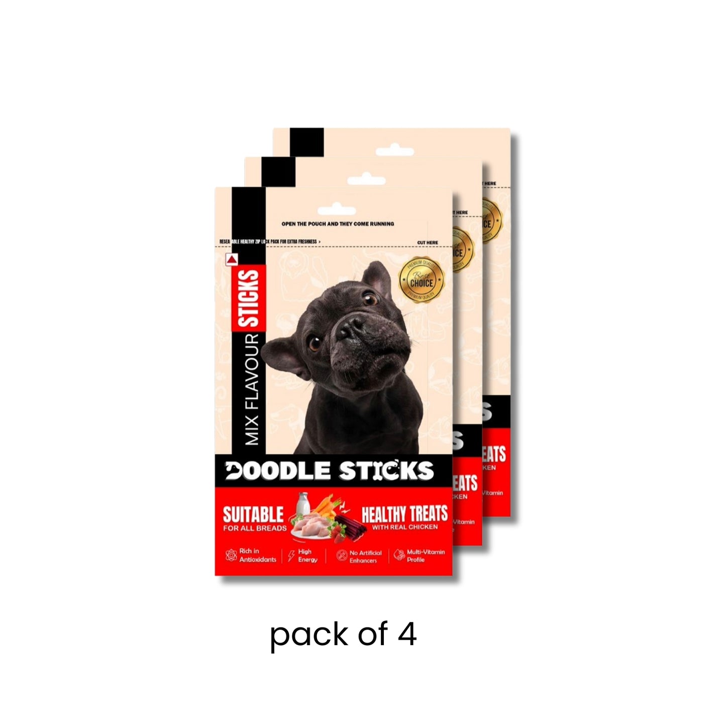 Nootie Doodle Sticks – Real Chicken Mix Dog Treats (70g) | Healthy, Collagen-Rich, Gluten-Free Snack for All Breeds