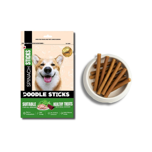 Nootie Doodle Sticks – Real Chicken & Spinach Dog Treats (70 g) | Healthy, Collagen-Rich, Gluten-Free Snack for All Breeds