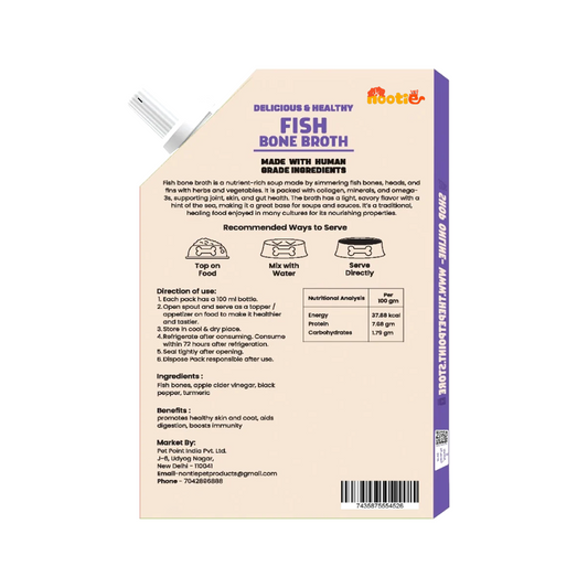 Nootie Natural Fish Broth for Dogs & Cats – Nutrient-Rich, Hydrating Meal Topper (100ml)