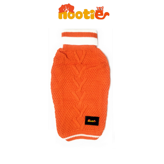 Nootie Dog High Neck Sweater, Orange – Soft, Warm & Lightweight Comfort
