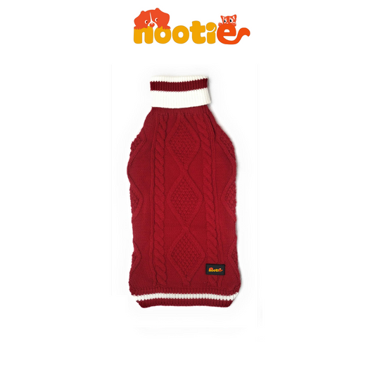 Nootie Dog High Neck Sweater, Red – Soft, Warm & Lightweight Comfort