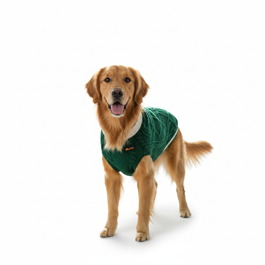 Nootie Dog High Neck Sweater, Green – Soft, Warm & Lightweight Comfort