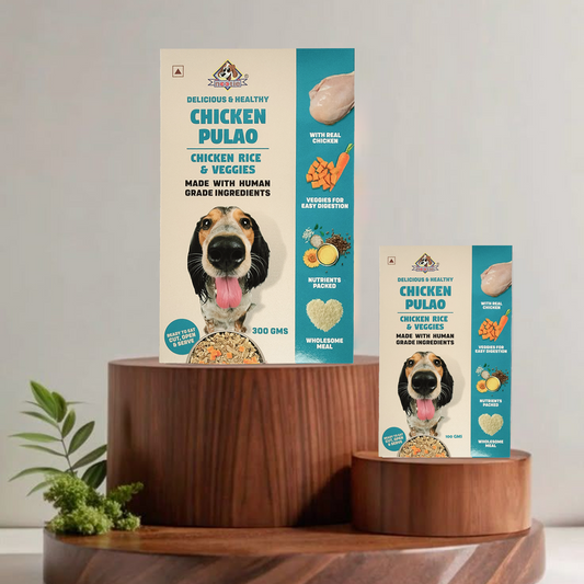 Nootie Freshly Wholesome Wet Dog Food | Buy 1 Get 1 (300g + 100g) | All Natural, Non-Vegetarian Meal with Real Chicken, Rice & Veggies | Gluten Free, Ready-to-Eat Chicken Pulao, Adult Dogs