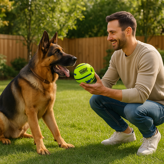 Nootie 5.5-Inch Interactive Giggle Ball Dog Toy | Squeaky Chew Ball for Medium & Large Dogs