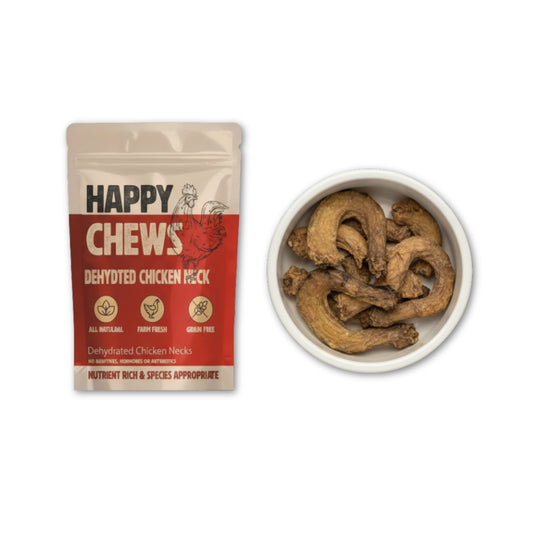 Nootie Happy Chews – Dehydrated Chicken Neck Dog Treats (80g) | All-Natural, High-Protein, Crunchy Snack