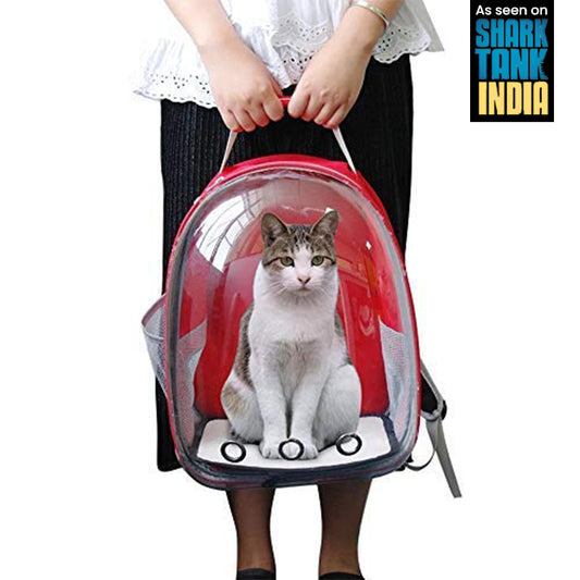 Nootie Transparent Pet Travel Bag for Cats & Dogs | Breathable PVC Backpack Carrier with Ventilation | Ideal for Small Pets up to 6.5 kg