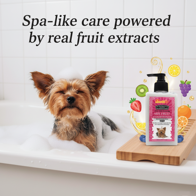 Nootie Mix Fruit Conditioner for Dogs (300 ml) | Silky Coat Grooming with Essential Oils & Natural Fruit Extracts