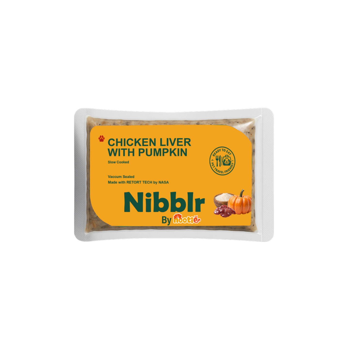 Nibblr Chicken Liver and Pumpkin Dog Food – 300g | Human-Grade, Freshly Cooked, Balanced Nutrition
