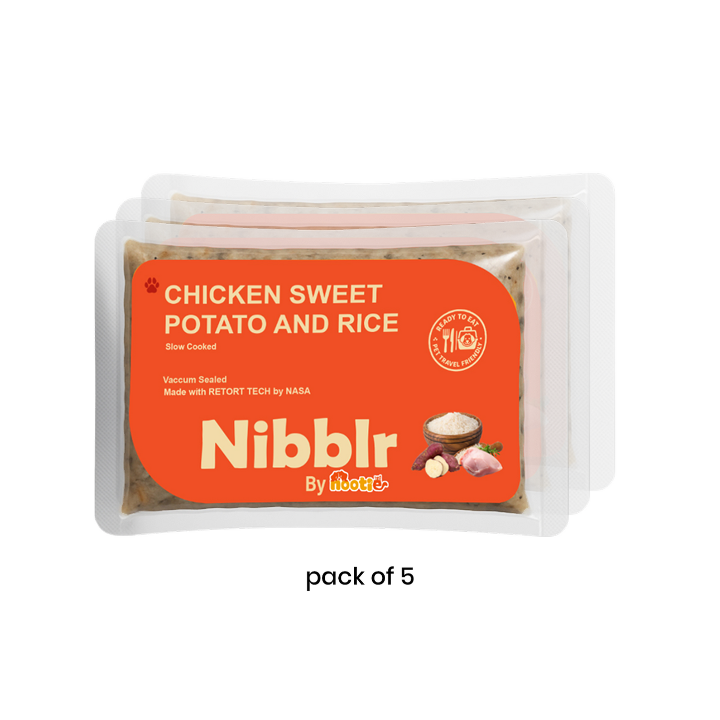 Nibblr Chicken Sweet Potato & Rice Dog Food – 300g | Human-Grade, Freshly Cooked, Balanced Nutrition