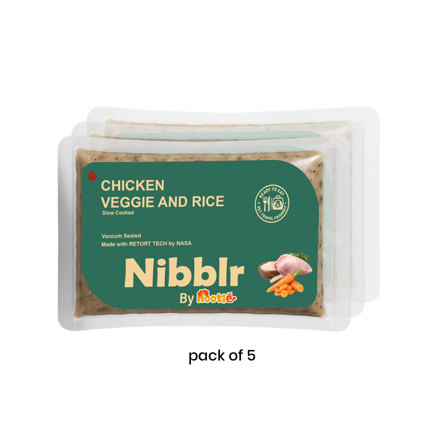 Nibblr Chicken Veggie & Rice Dog Food – 300g | Human-Grade, Freshly Cooked, Balanced Nutrition