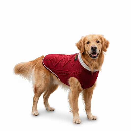 Nootie Dog High Neck Sweater, Red – Soft, Warm & Lightweight Comfort