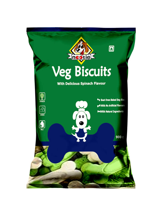 Nootie Veg Biscuits with Spinach Flavour for Adult Dogs - 900 Gms(New & Improved)