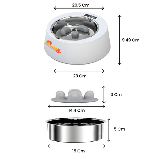 Nootie 2-in-1 Smart Weighing Bowl for Dogs & Cats | Digital Scale + Slow Feeder | Scientific Portion Control, Anti-Slip Base | Healthy Eating for Pets