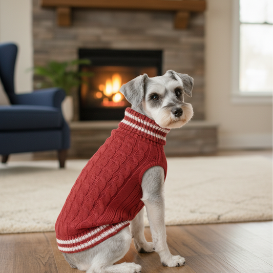 Nootie Dog High Neck Sweater, Red – Soft, Warm & Lightweight Comfort