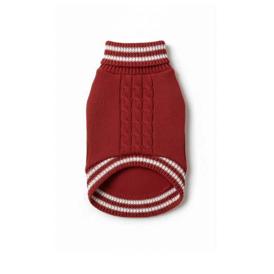 Nootie Dog High Neck Sweater, Red – Soft, Warm & Lightweight Comfort