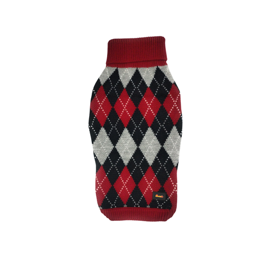 Nootie Dog Sweater, Red Check – Stylish Winter Knitwear for All Breeds
