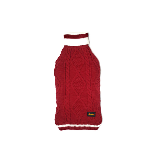 Nootie Dog High Neck Sweater, Red – Stylish Winter Knitwear for All Breeds