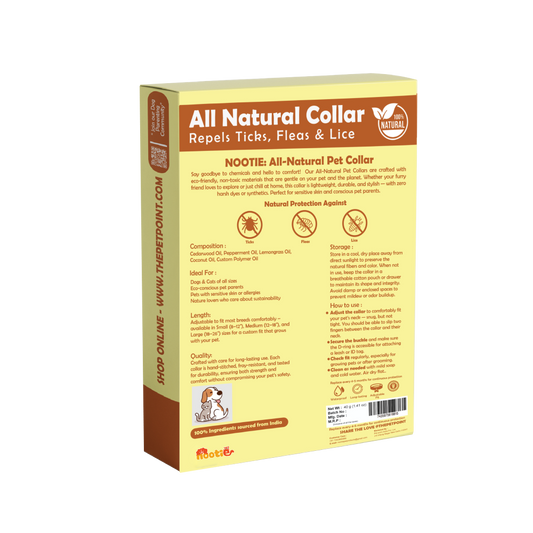 Nootie All Natural Tick & Flea Collar for Dogs & Cats | 5 Months Protection | Waterproof, Adjustable & Chemical-Free Pest Defence
