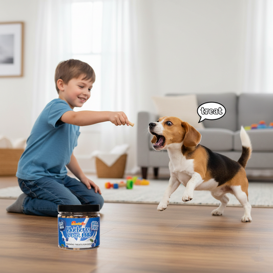 Nootie Gluten-Free Training Treats for Dogs – Blueberry & Goat Milk Flavour (220g) | Healthy Reward for Oral, Gut & Immune Health