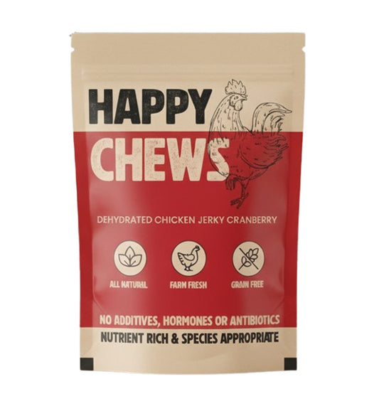 Nootie Happy Chews – Dehydrated Chicken Jerky Cranberry Dog Treats  – 80g – All-Natural, Farm Fresh and Grain Free, Protein-Rich Snack for Dogs