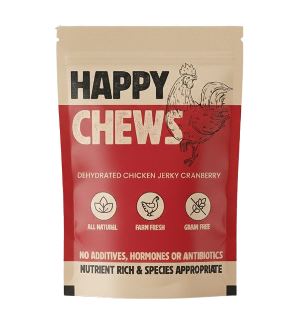 Nootie Happy Chews – Dehydrated Chicken Jerky Cranberry Dog Treats (80g) | All-Natural, Grain-Free Protein Snack
