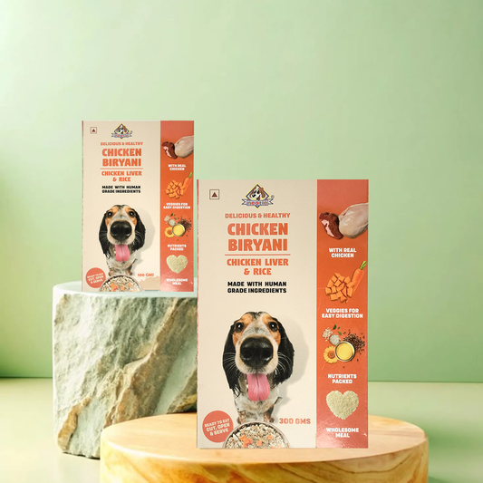 Nootie Freshly Wholesome Wet Dog Food | Buy 1 Get 1 (300g + 100g) | All Natural, Non-Vegetarian Meal with Real Chicken, Chicken Liver & Rice | Gluten Free, Ready-to-Eat Chicken Biryani, Adult Dogs