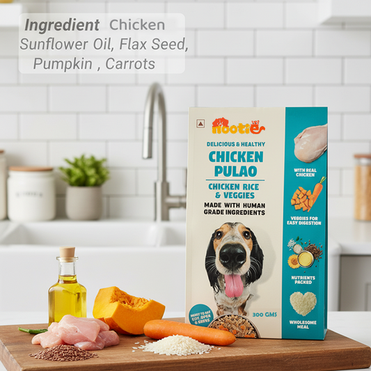 Nootie Chicken Pulao for Dogs – Human-Grade, Balanced Meal with Real Chicken, Rice & Veggies (300g)