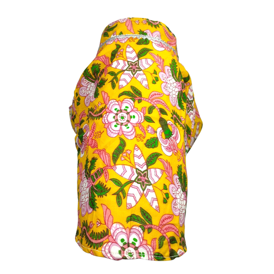 Nootie Floral Print Kurta – Yellow | Traditional Ethnic Outfit for Dogs