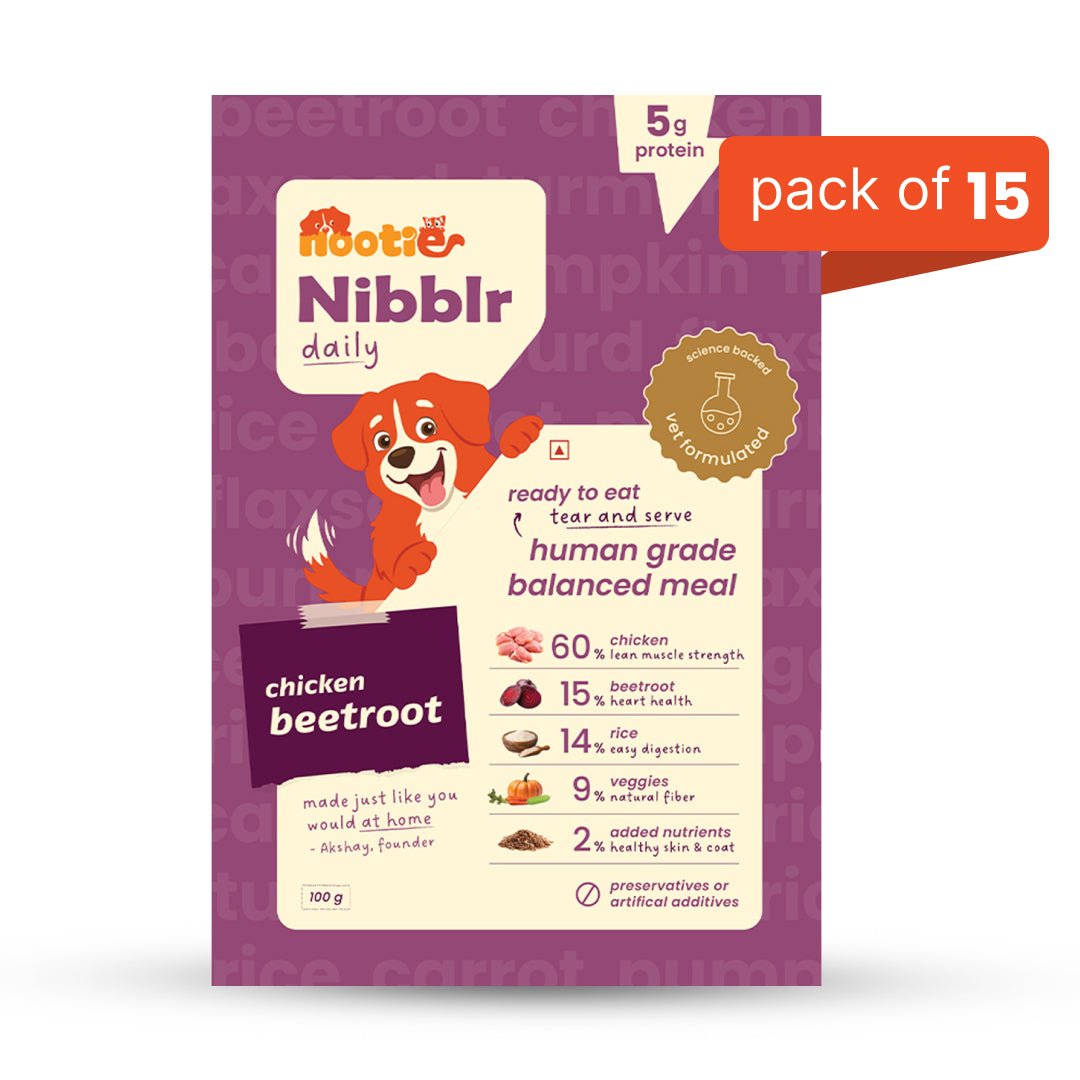 Nibblr Chicken Liver, Beetroot & Rice (100g) – Fresh Wholesome Dog Meal - nootie.in