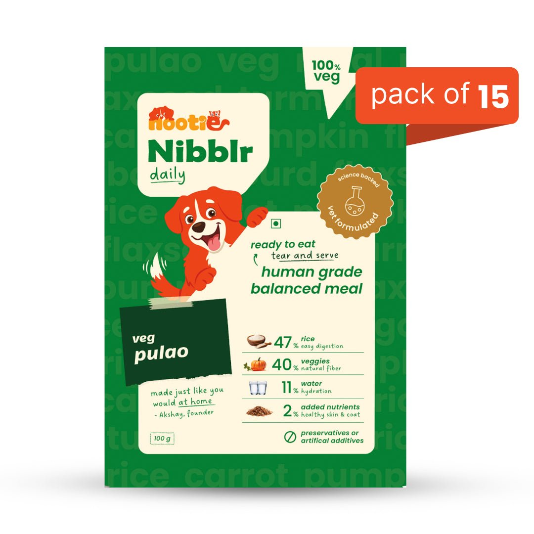 Nibblr Veg Pulao (100g) - 100% Veg Fresh Wholesome Dog Meal - nootie.in