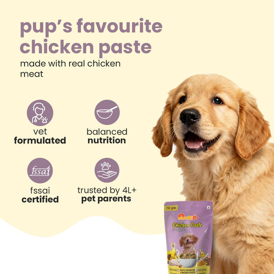Nootie Chicken Paste for Puppies (70g) - High - Protein Growth Formula & Easy Digest Energy Food - nootie.in