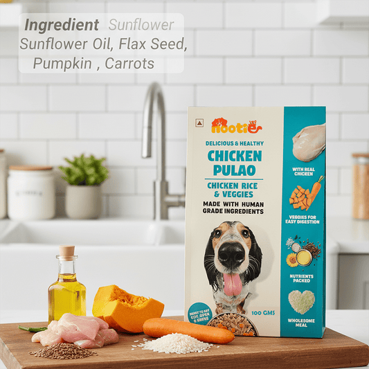 Nootie Human-Grade Dog Food Combo - Chicken Pulao, Veg Pulao & Biryani (100g x 3) | Balanced Wet Meal