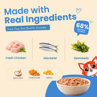 Nibblr Purr Gravy for Cats (170g) | Mackerel - Taurine-Enriched, High-Protein Meal Topper for Cat