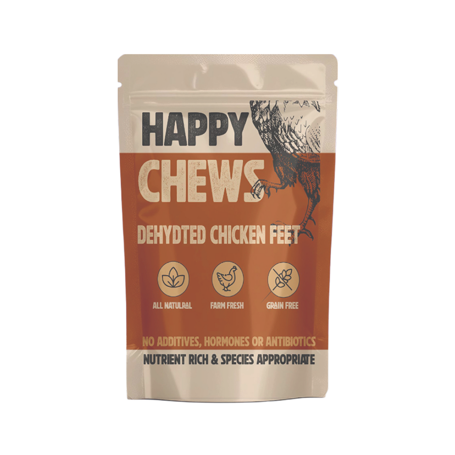 Nootie Happy Chews – Dehydrated Chicken Feet Dog Treats (80g) | Natural, Protein-Rich Chew for Joint & Dental Health