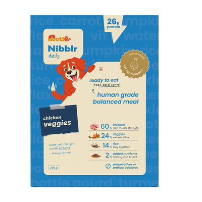 Nibblr Daily Power Feast for Dogs (300g) | Chicken Veggie & Rice