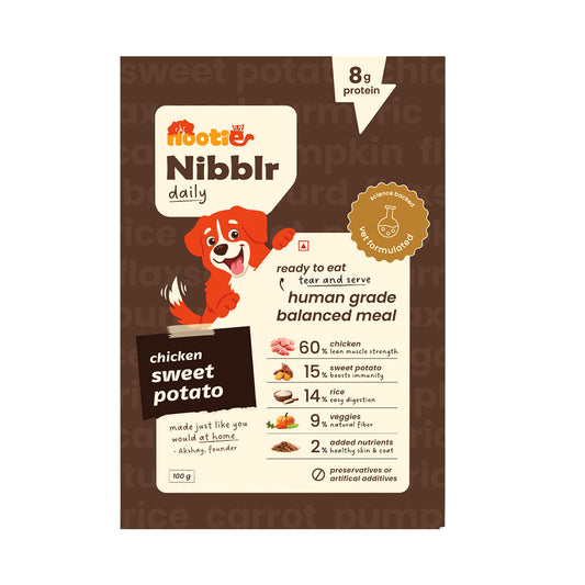 Nibblr Chicken, Sweet Potato & Rice (100g) - Fresh Wholesome Dog Meal