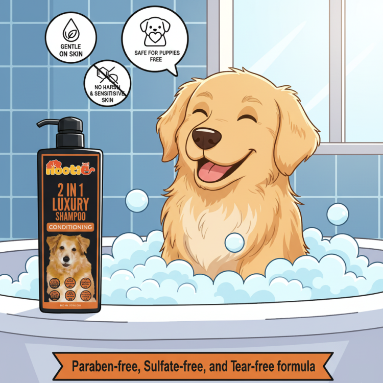 Nootie 2-in-1 Luxury Conditioning Shampoo (800 ml) | Cleans & Conditions in One Wash – Silky Coat Finish