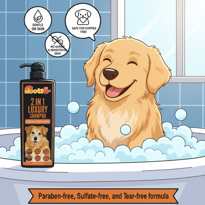 Nootie 2-in-1 Luxury Conditioning Shampoo (800 ml) | Cleans & Conditions in One Wash – Silky Coat Finish