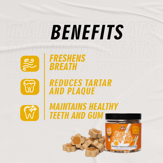 Nootie Gluten Free Training Treats for Dogs, Treats for All Life Stages Carrot & Goat Milk Flavour 220 Gm Box