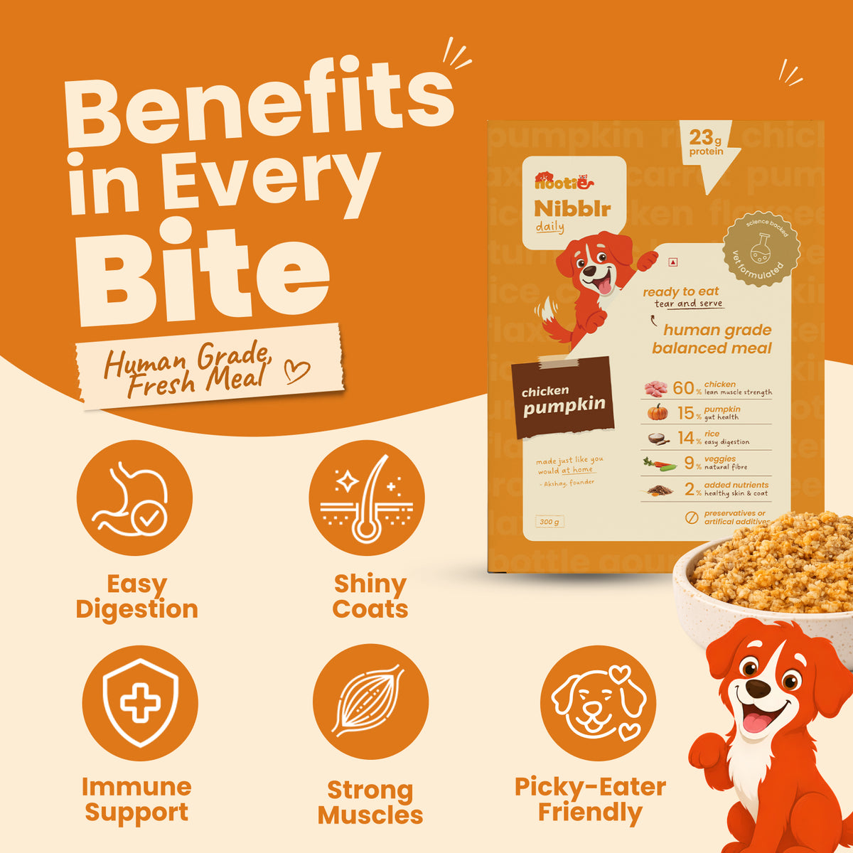 Nibblr Daily Power Feast for Dogs (300g) | Chicken Liver and Pumpkin