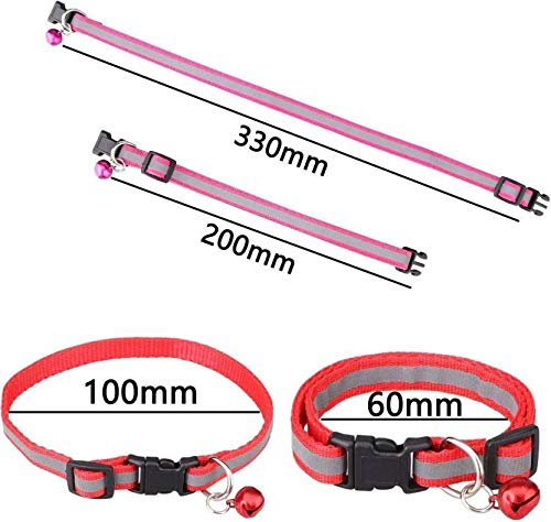 Nootie Reflective Cat Collar Pack of 2 | Adjustable Safety Collar with Bell, High-Visibility Reflective Strip for Kittens & Cats (20–30 cm)
