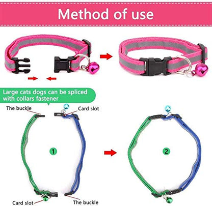 Nootie Reflective Cat Collar Pack of 2 | Adjustable Safety Collar with Bell, High-Visibility Reflective Strip for Kittens & Cats (20–30 cm)