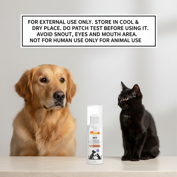 Nootie Pet Waterless Spray Shampoo for Dogs & Cats (150 ml) | No-Rinse, Shea Butter & Tea Tree Oil Cleanser for Soft, Fresh Coats
