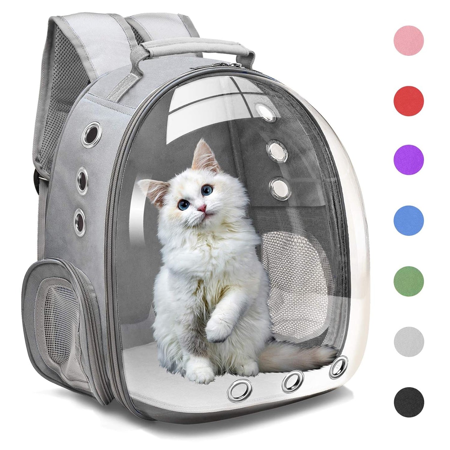 Nootie Transparent Pet Travel Bag for Cats & Dogs | Breathable PVC Backpack Carrier with Ventilation | Ideal for Small Pets up to 6.5 kg