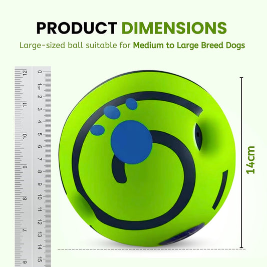 Nootie 5.5-Inch Interactive Giggle Ball Squeaky Dog Toy for Medium to Large Breeds, Durable Non-Toxic PVC Chew Ball for Stress Relief, IQ Training, Keeps Dogs Happy & Healthy